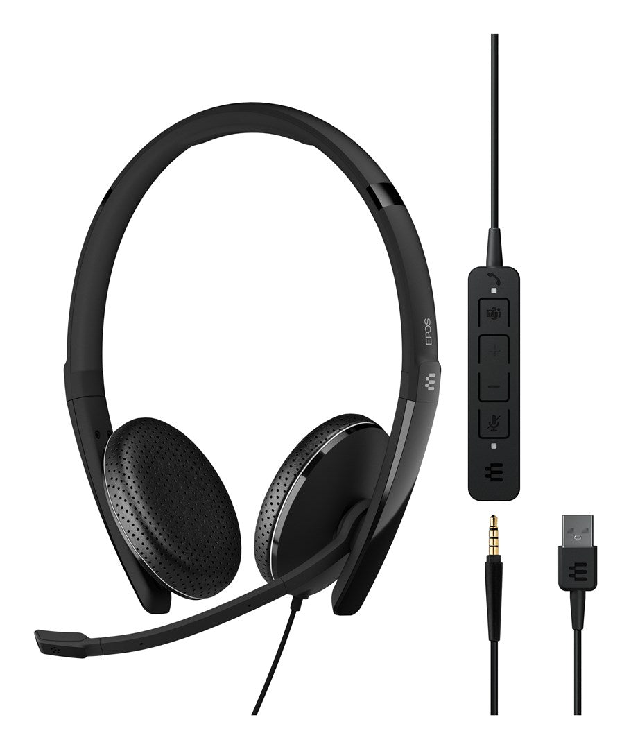 EPOS ADAPT 165T USB II Headset On-Ear Wired 3.5 mm Plug USB-A Black