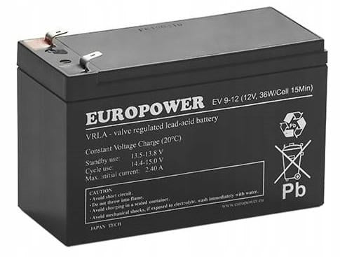 Europower AGM Battery 12V 8Ah | Model 38596