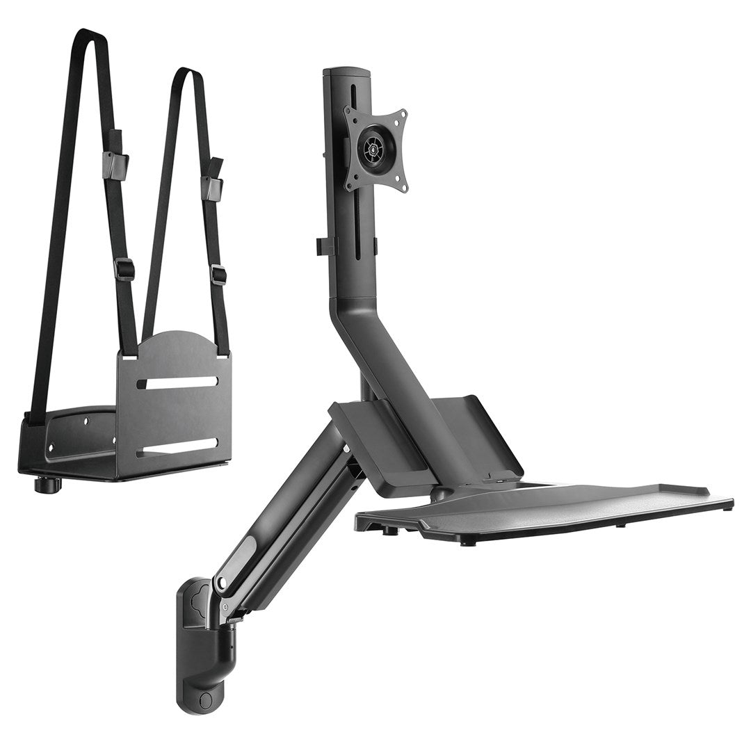 Maclean MC-838 Gas Spring Workstation/Wall Mount for Monitor, Keyboard and PC