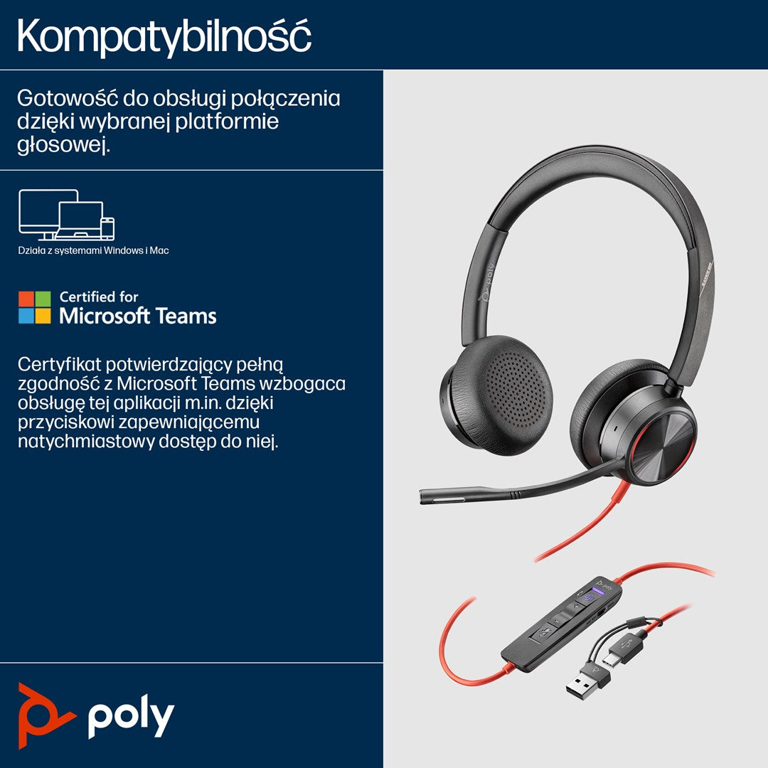 HP Poly Blackwire 8225 USB-C Headset