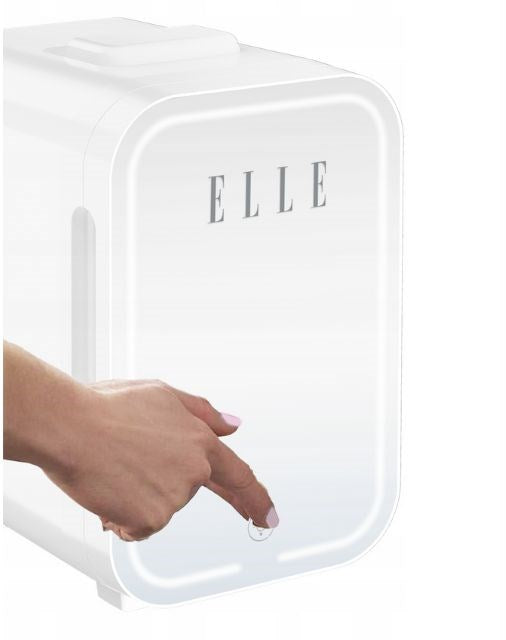 ELLE 8L mini fridge with LED make-up mirror  white