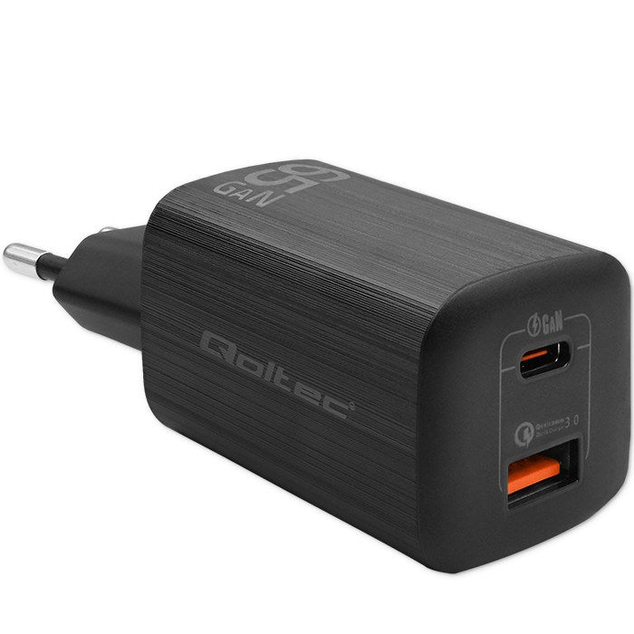 Qoltec 50766 Mobile Device Charger 65W Black
