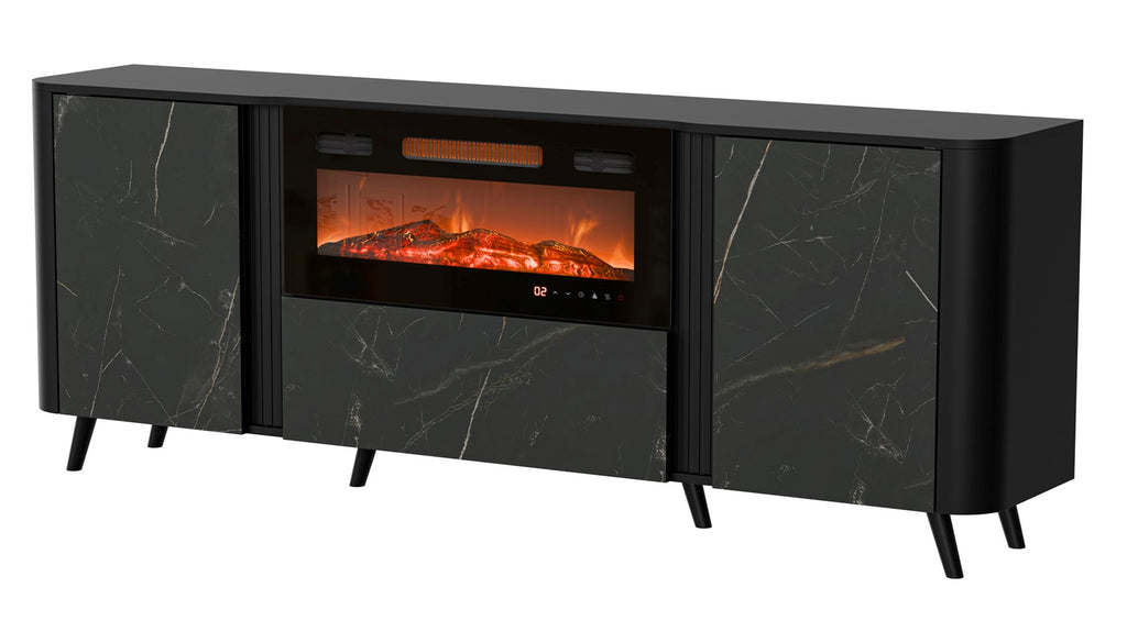 Cama MEBLE VOLARE 410063 Chest of Drawers - Electric Fireplace, 3 Doors