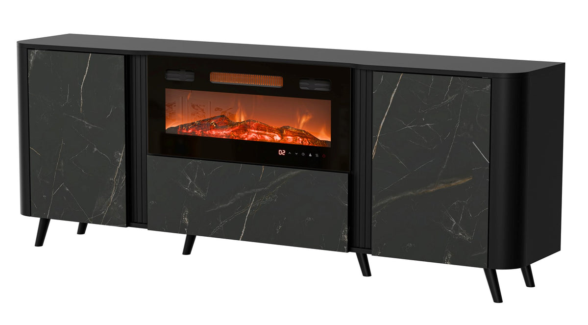 Cama MEBLE VOLARE 410063 Chest of Drawers - Electric Fireplace, 3 Doors