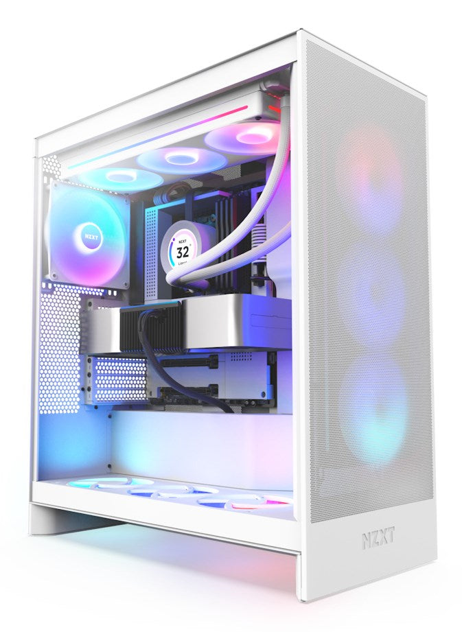 NZXT H7 Flow Mid Tower ATX Case Matte White USB/Audio (CM-H72FW-R1)