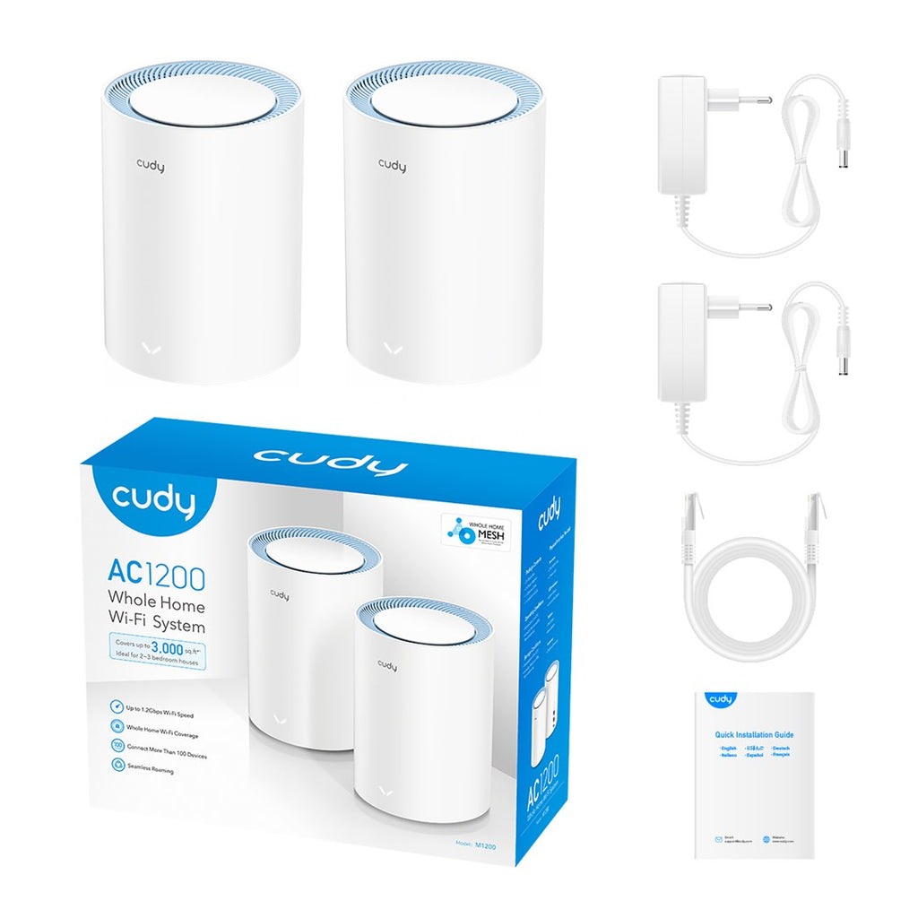 Cudy M1200 Mesh Wi-Fi System Dual-Band 2-Pack 802.11ac