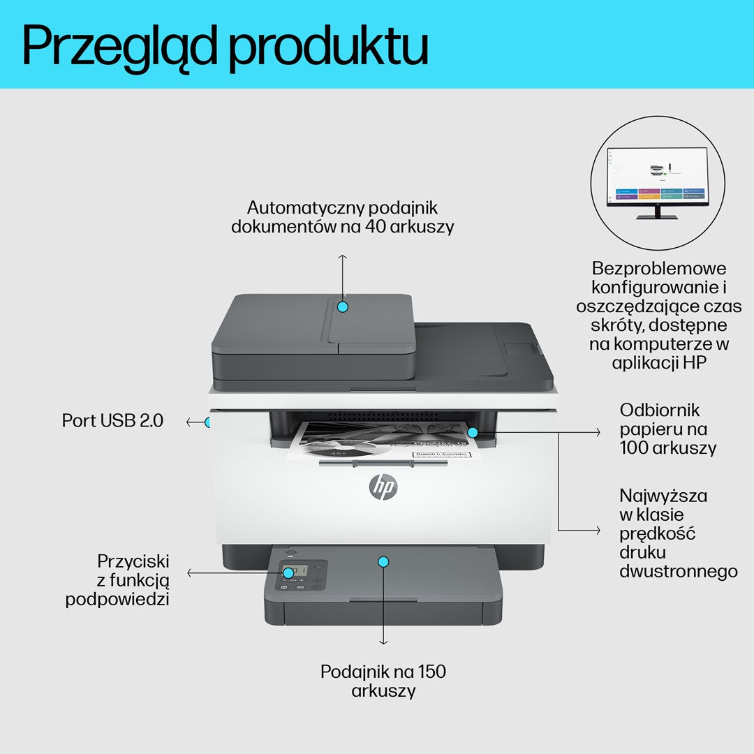 HP LaserJet M234sdn Multifunction Black and white Printer  Ethernet Only; Copier  Scanner