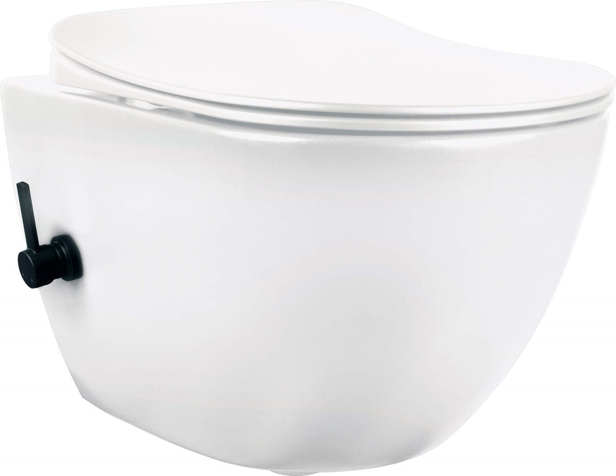 Toilet with bidet function - with mixer tap