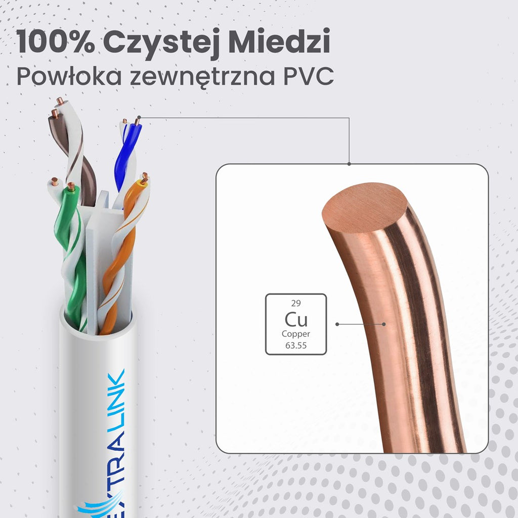 Extralink Network Cable Cat6 U/UTP EX.32358 - 50 m - 1000Mbit/s - 2000 g - 130x235x235mm