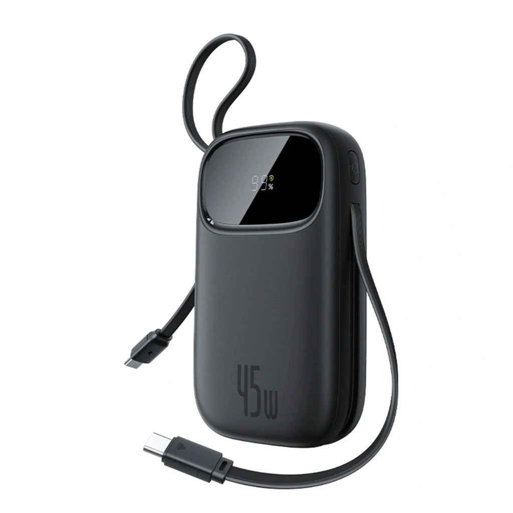 Baseus EnerFill FC31 Powerbank with digital display and 2 built-in USB-C cables 20000mAh 45W Black