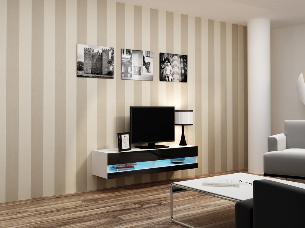 Cama VIGO NEW TV Stand 30/140/40 White/Black Gloss