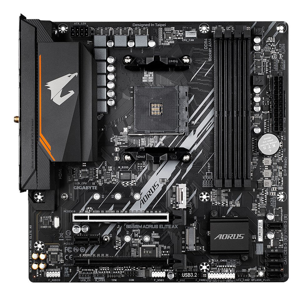 GIGABYTE AORUS B550M ELITE AX - Motherboard - micro ATX - Socket AM4 - AMD B550 Chipset - USB 3.2 Gen 1 - Gigabit