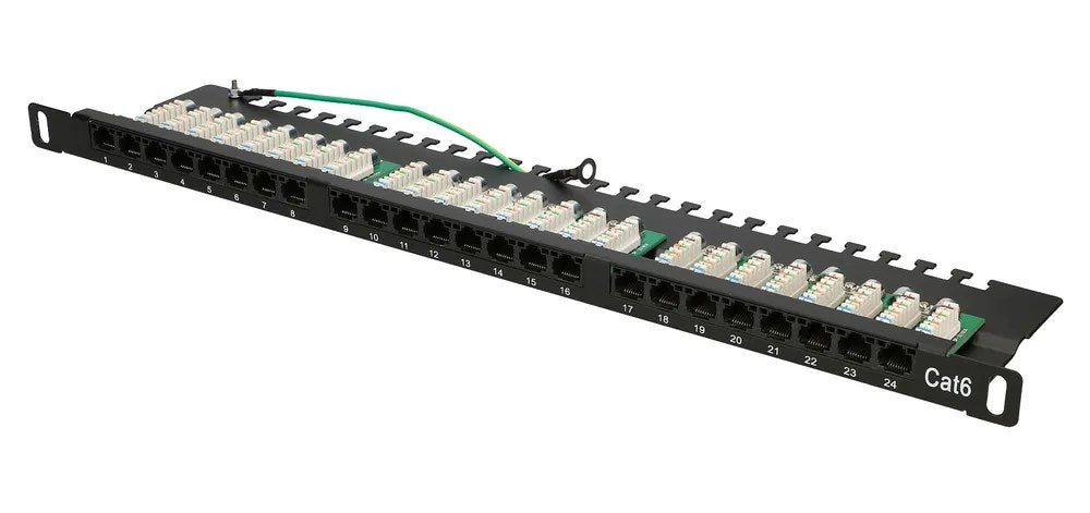 Extralink Patch Panel 24 RJ-45 Cat6 0.5U Black EX.9663