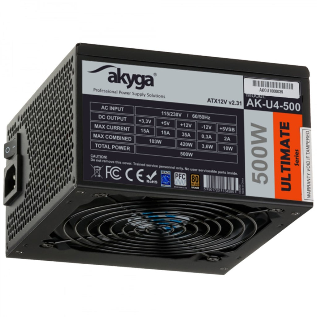 Akyga AK-U4-500 power supply unit 500 W 20+4 pin ATX ATX Black