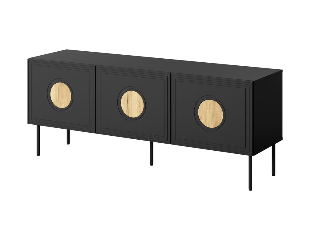 PALAZZO RTV Cabinet 150x42x60 Black + Oak Craft