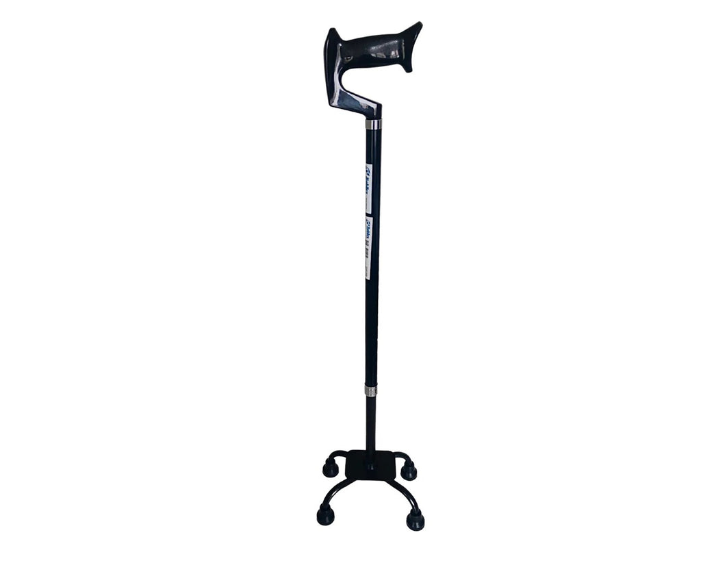 Laska Quadruped Walking Stick - Adjustable - Black - Max 100 kg