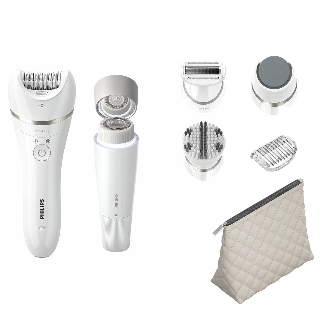 Philips Epilator, Wet/Dry Use, Rechargeable, 32-Tweezer System, 2 Speed Settings (BRE770/92)