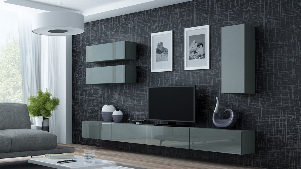Cama Wall Cabinet VIGO 90 Full 90/35/32 Grey/Grey Gloss - 1 Door