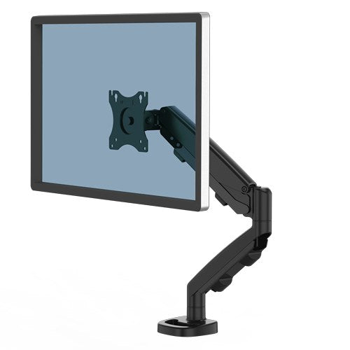 Fellowes Mounting Kit for Monitor - Steel - Black RAL 9017 - 25.4-76.2 cm (10"-39") - Clamp, Grommet, Table Mounting - Model 9683101