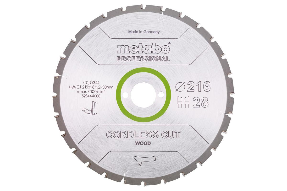 METABO Circular Saw Blade HW/CT 216x30x28Z for Wood