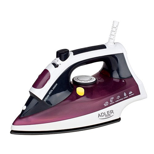 Adler AD 5022 Dry & Steam Iron 2200 W Ceramic Soleplate Purple