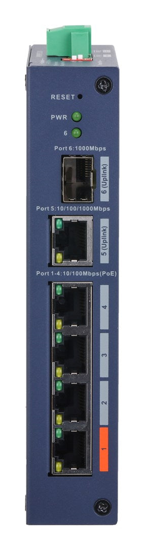 Dahua Technology 6-Port Cloud Managed Hardened Switch with 4-Port PoE