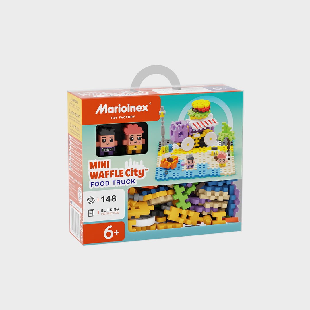 Marioinex Mini Waffle Building Blocks – City: Food Truck, 148 Pieces, Ages 6+, Model 904244