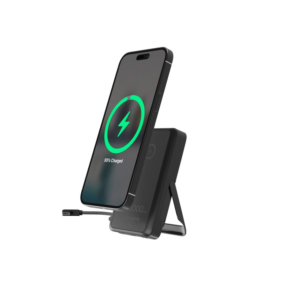 Gembird PB10-WPC15MS-01 Magnetic wireless powerbank with integrated stand  15W  10000 mAh  black