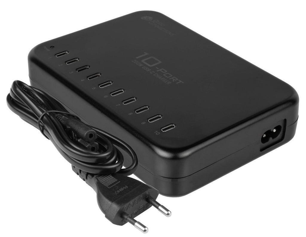 Good Connections USB Desktop Fast Charger 200W 10-Port Black PCA-D007S 10x