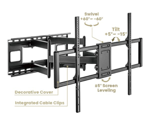 Gembird WM-120ST-01 TV Mount/Stand, 3.05 m (120), Black