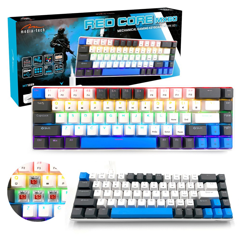 Media-Tech RED CORE MX60 MT1259 Mechanical Keyboard