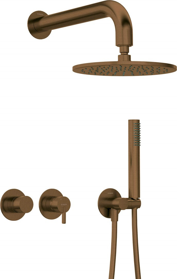Deante Concealed Shower Set with Head Chrome Round Fixed 382mm NQS C0YK