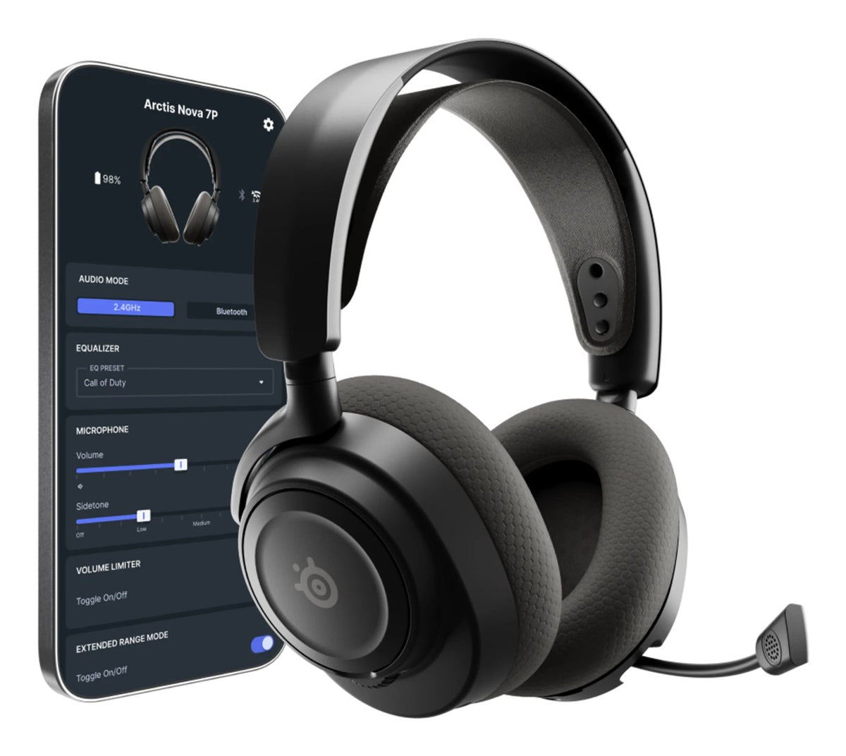 SteelSeries Arctis Nova 7P Gen 2 Headset, Wireless, Driver 4 cm, Model 61744