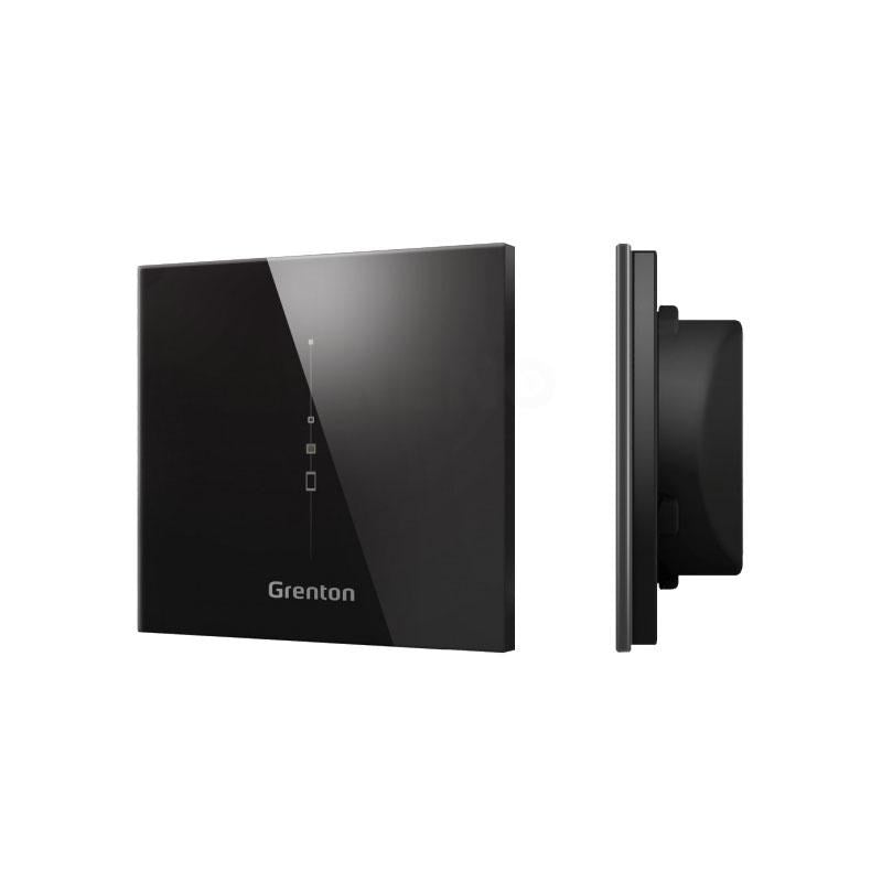 Grenton Multisensor Panel - Measures Temperature, Humidity, Pressure, Sound, Light, CO2, TVOC - Black Glass Front - 164 g - 84x91x45mm - Model SEN-181-T-01