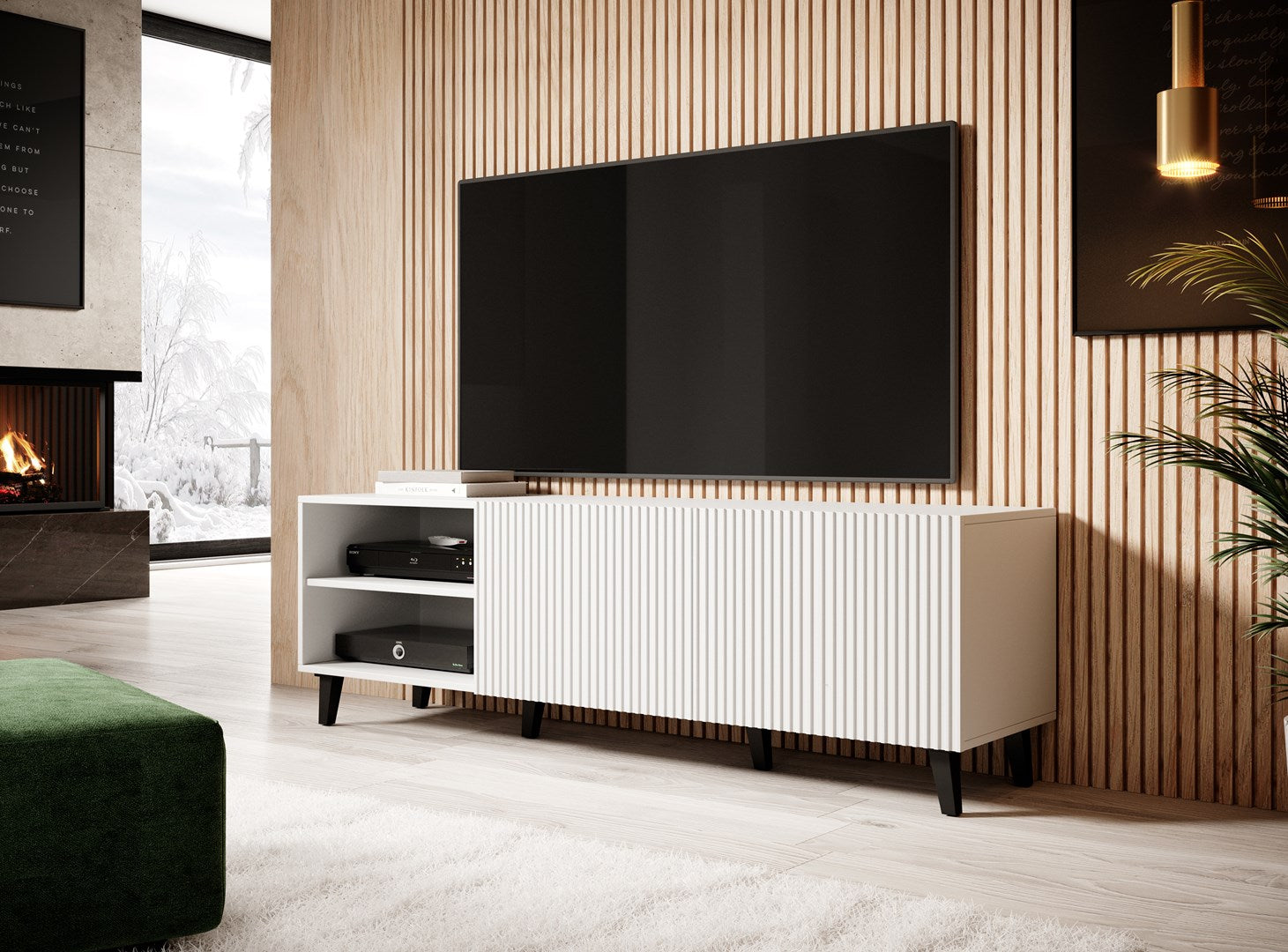 Cama RTV Cabinet PAFOS 150x42x52 White Matt