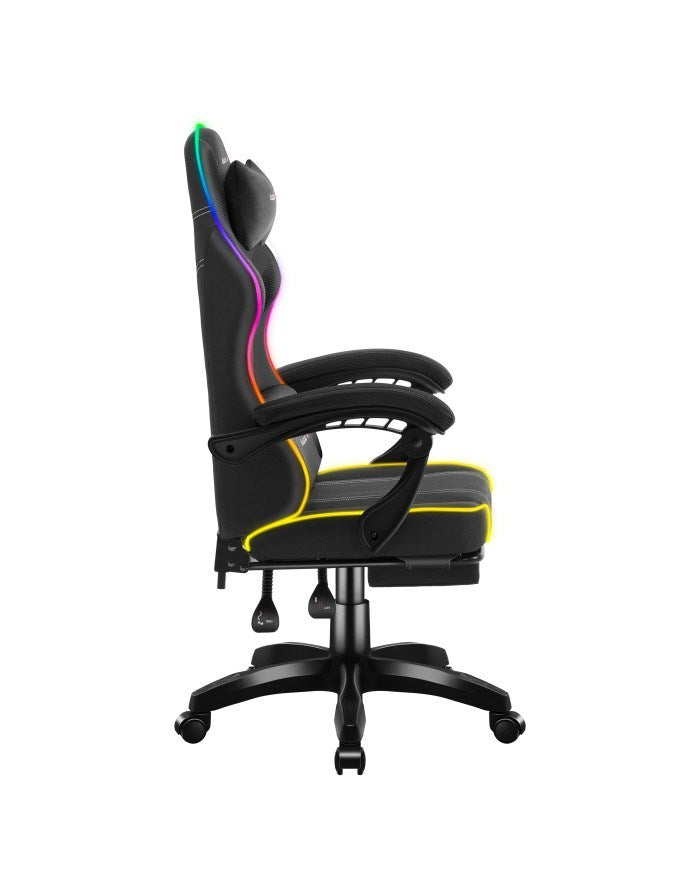 Huzaro Force 3.7 RGB Gaming Chair Black - Ergonomic Design, Adjustable Height, Lumbar Cushion