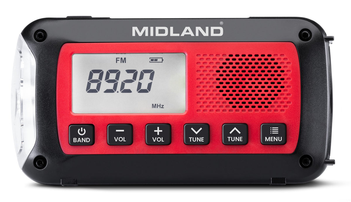 MIDLAND ER100 Emergency Radio with Flashlight and 2600 mAh Battery