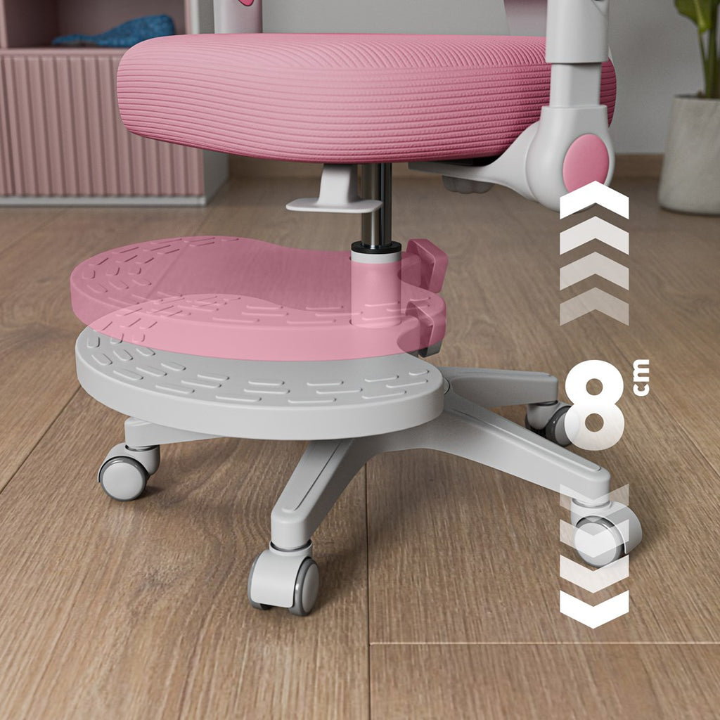 Junior 5.0 Pink Swivel Chair - Adjustable Height 42-52 cm - Ergonomic Design