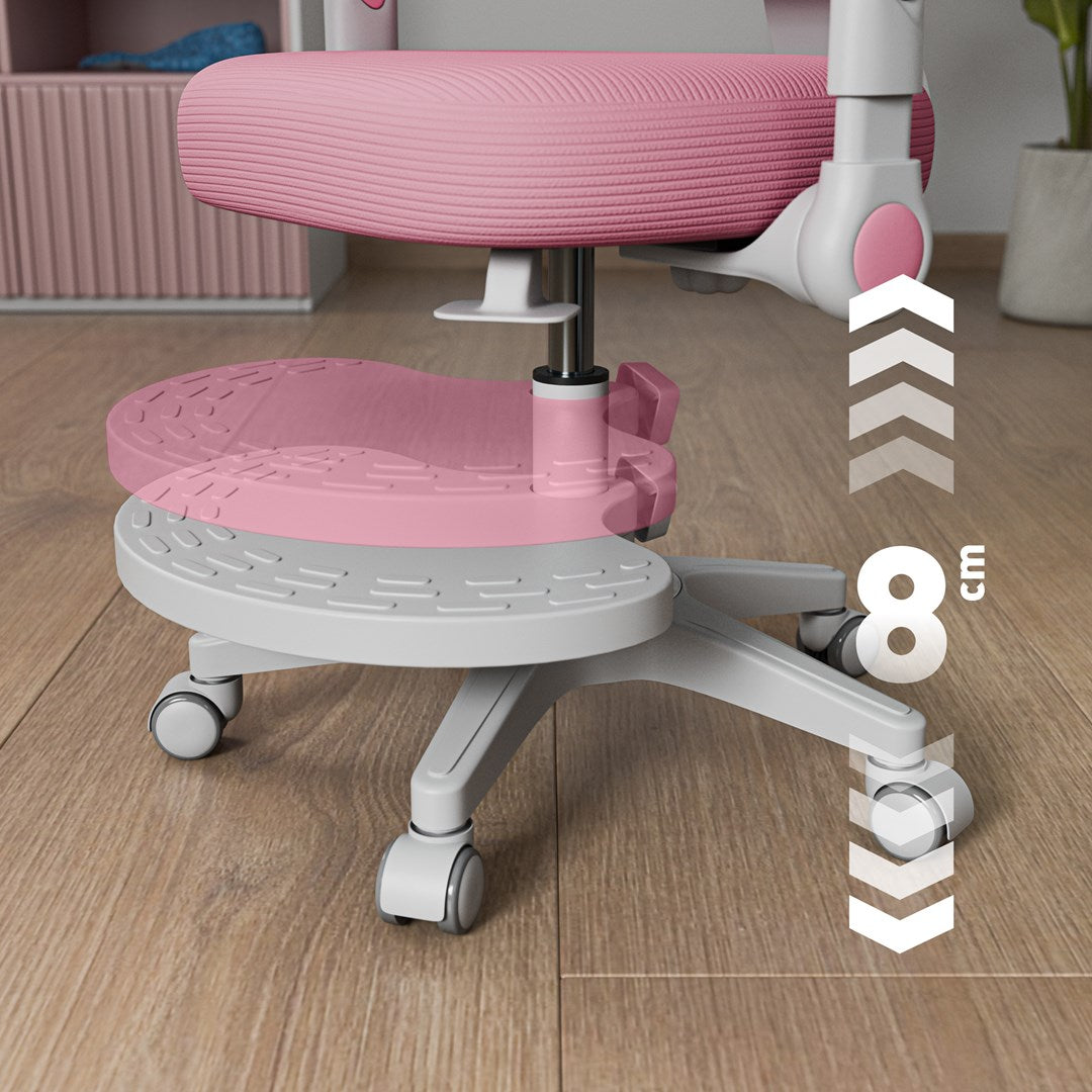 Junior 5.0 Pink Swivel Chair - Adjustable Height 42-52 cm - Ergonomic Design