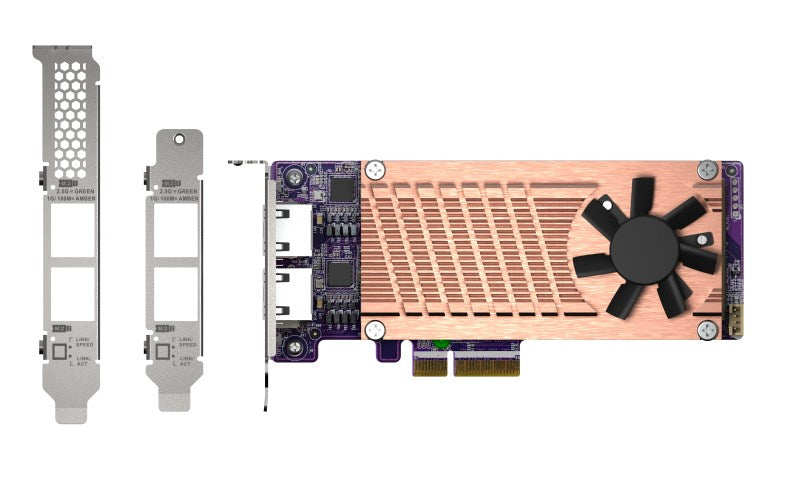 QNAP QM2-2P2G2T M.2 NVMe Storage Controller - PCIe 3.0 - Low-Profile - 2.5 Gigabit Ethernet QVP-63 TS-453 TVS-672 QVP-85
