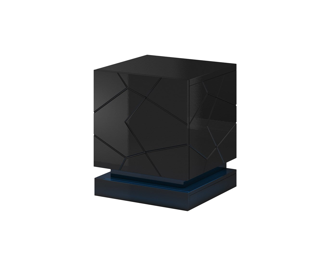 QIU Bedside Table 2 pcs. 46x41.5x53 cm Black Glossy