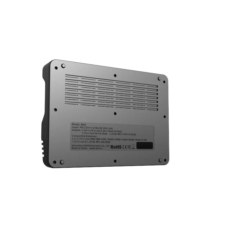 Battery charger Li-ion 3 6V / 3 7V / 1 5V and 1 2V Ni-MH XTAR MX8