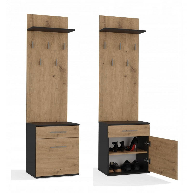 Topeshop DUO WIESZAK ANT/ART clothing hanger Anthracite  Oak