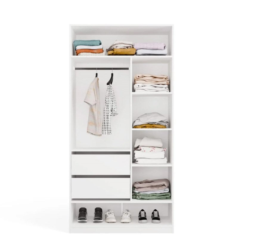 OPENO 2SZ Drawer Unit  2 Drawers  WHITE  for the Wardrobe  for the Bedroom