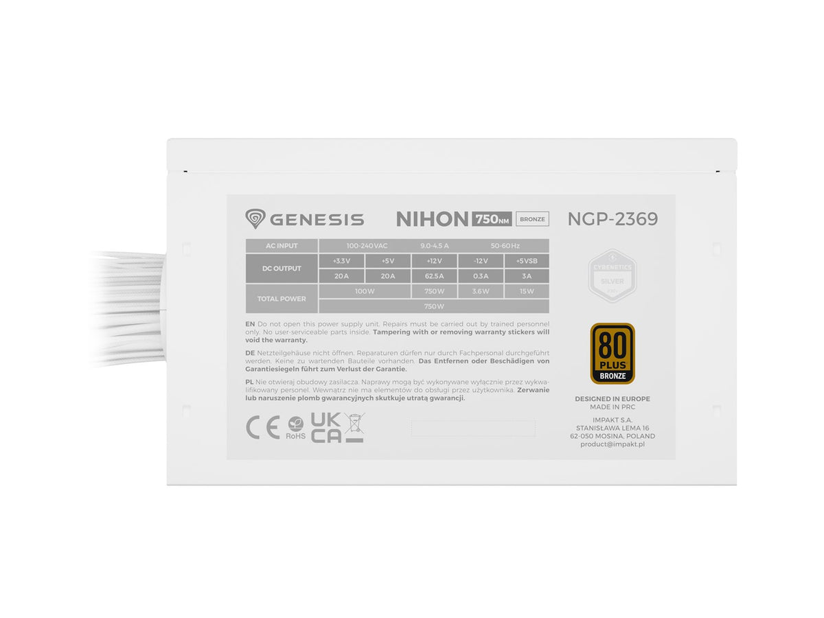 GENESIS Nihon 750NM power supply unit 750 W 20+4 pin ATX ATX Black