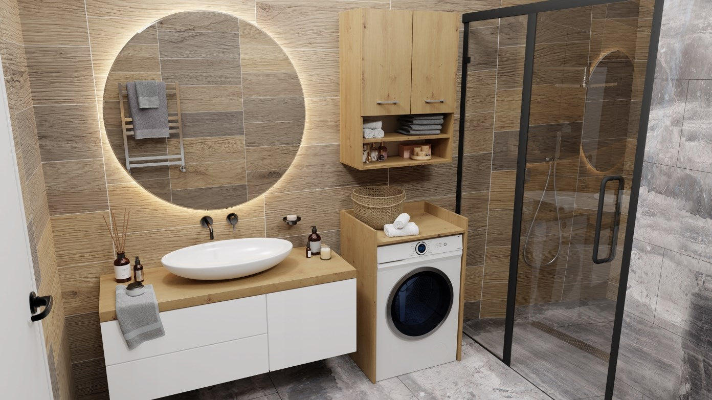 POLA NP ARTISAN Washing Machine Cabinet - Artisan Oak - Model: POLA NP
