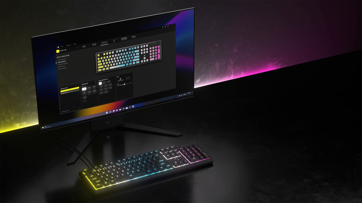 CORSAIR K55 CORE RGB Gaming Keyboard RGB LED Black