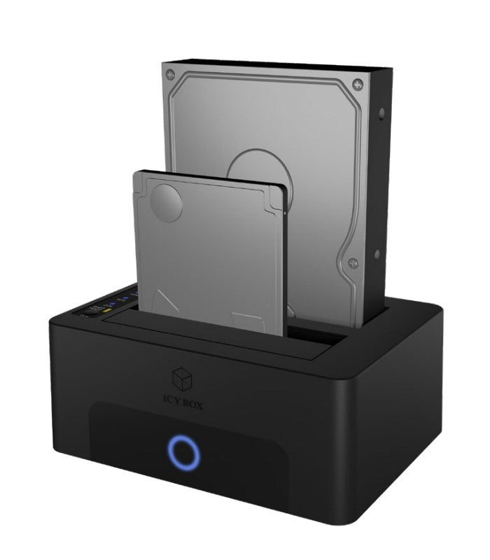 ICY BOX 2-bay Docking and Cloning Station for 2.5  or 3.5  SATA Drives to USB 3.0 Host