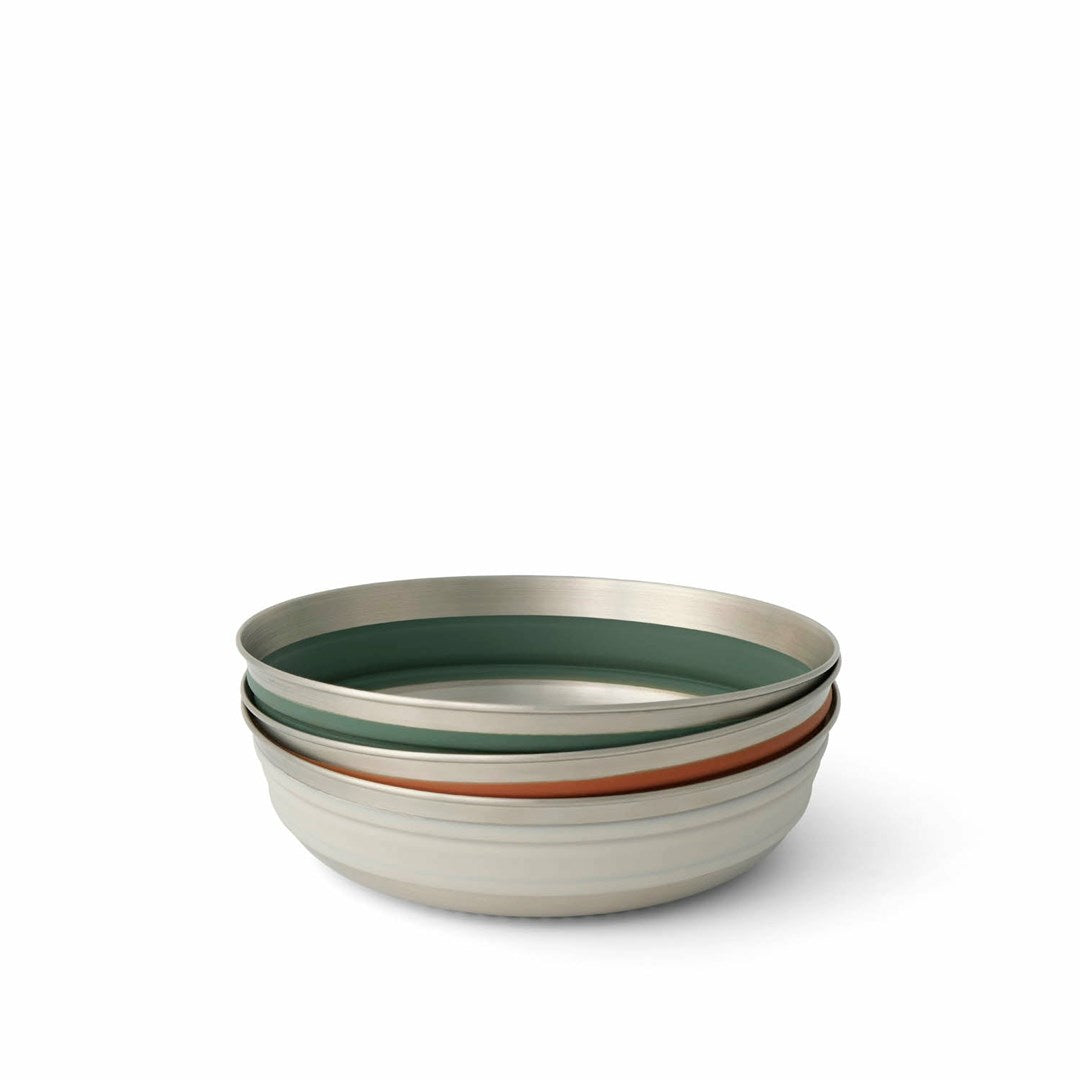 SEA TO SUMMIT Detour Camping Dish Round Silicone, Stainless Steel Foldable | ACK039011/BK