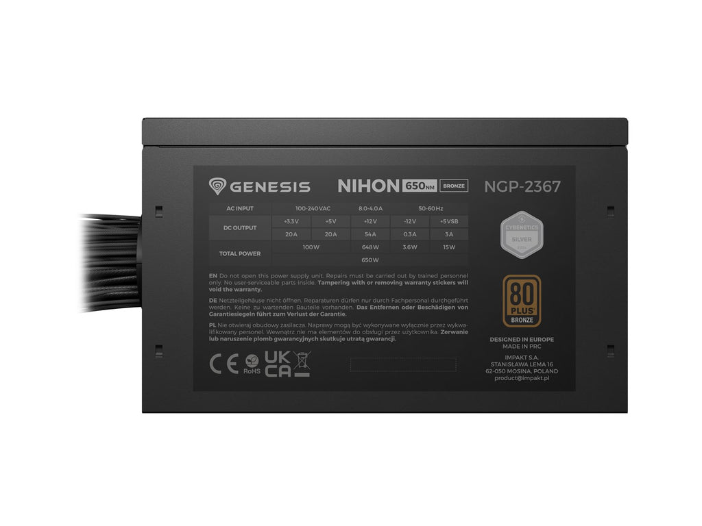 GENESIS Nihon 650NM power supply unit 650 W 20+4 pin ATX ATX Black